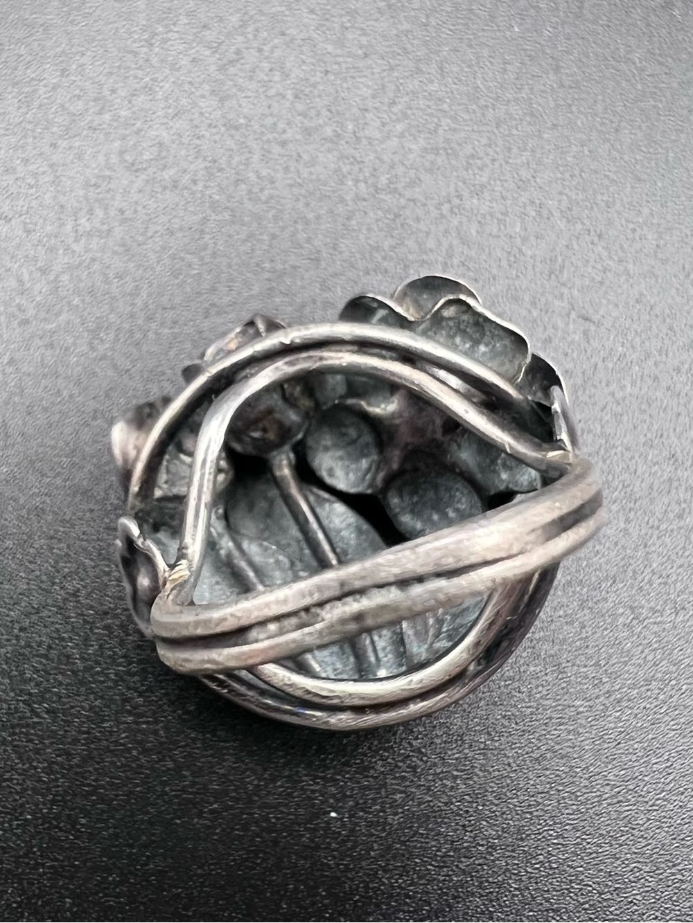 Vintage Sterling Sterling Flower Bouquet Ring - Picture 6 of 9